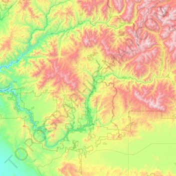 Carte topographique South Fork Boise River, altitude, relief
