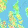 Carte topographique Isola Dawson, altitude, relief