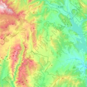 Carte topographique Aínsa-Sobrarbe/L´Aínsa-Sobrarbe, altitude, relief