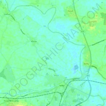 Carte topographique Wistow, altitude, relief