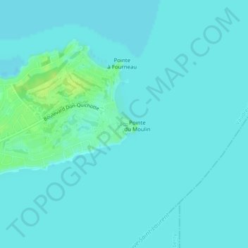 Carte topographique Parc Historique Pointe-du-Moulin, altitude, relief