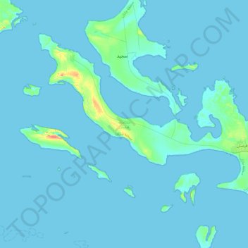 Carte topographique Farasan Island, altitude, relief