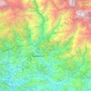 Carte topographique लमजुङ, altitude, relief
