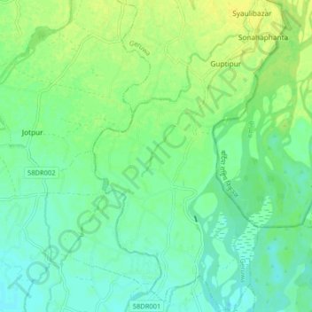 Carte topographique Manau, altitude, relief