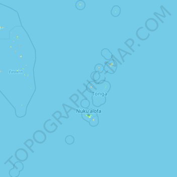 Carte topographique Tonga, altitude, relief