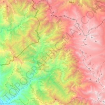 Carte topographique Mandi, altitude, relief