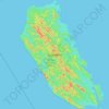 Carte topographique Pulau Siberut, altitude, relief
