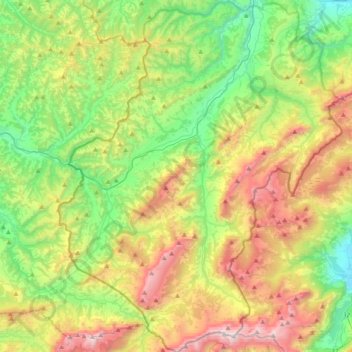 Carte topographique UNESCO Biosphère d'Entlebuch, altitude, relief