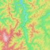 Carte topographique Shirakawa, altitude, relief