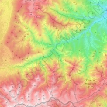 Carte topographique 66360, altitude, relief