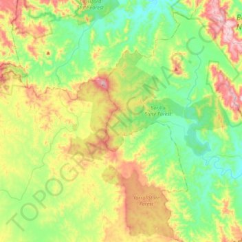 Carte topographique Kalpowar, altitude, relief