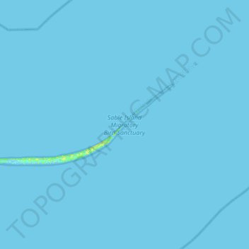 Carte topographique Sable Island, altitude, relief
