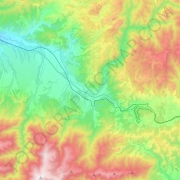 Carte topographique Baru, altitude, relief