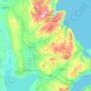 Carte topographique Mid and East Antrim District, altitude, relief