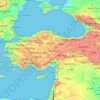 Carte topographique Turquía, altitude, relief