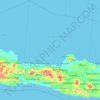 Carte topographique Central Java, altitude, relief