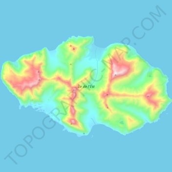 Carte topographique Île de l'Est, altitude, relief