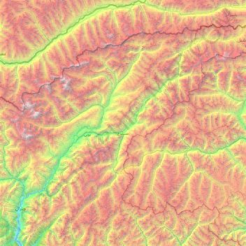 Carte topographique تحصیل مستوج, altitude, relief