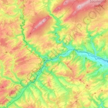 Carte topographique Kirner Land, altitude, relief