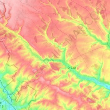 Carte topographique 60380, altitude, relief