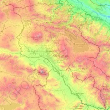Carte topographique Arménie, altitude, relief