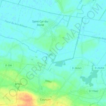 Carte topographique Saint-Cyr-du-Doret, altitude, relief