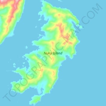 Carte topographique Nuka Island, altitude, relief