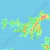 Carte topographique Waiheke Island, altitude, relief