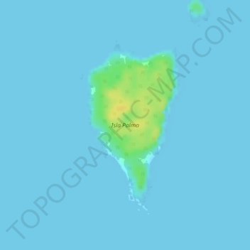 Carte topographique Isla Palma, altitude, relief