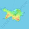 Carte topographique Caldey Island, altitude, relief