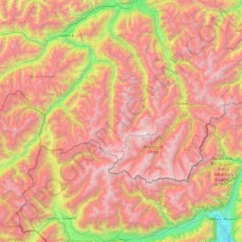 Carte topographique Ötztal Alps, altitude, relief