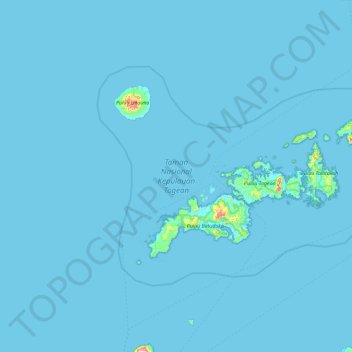 Carte topographique Kepulauan Togean National Park, altitude, relief