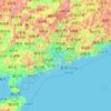 Carte topographique Guangdong Province, altitude, relief