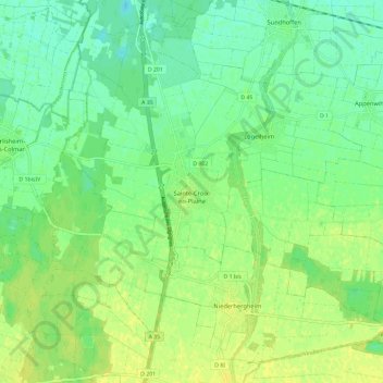 Carte topographique Sainte-Croix-en-Plaine, altitude, relief
