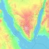 Carte topographique Gouvernorat du Sinaï Sud, altitude, relief