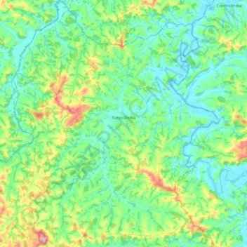 Carte topographique Turvolândia, altitude, relief