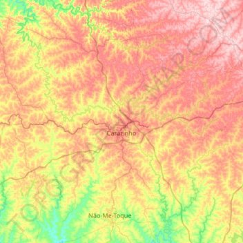 Carte topographique Carazinho, altitude, relief