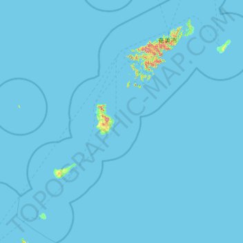 Carte topographique District d'Oshima, altitude, relief