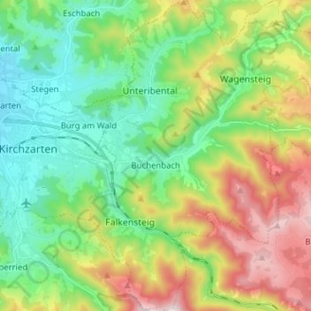 Carte topographique Buchenbach, altitude, relief