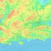Carte topographique South East England, altitude, relief