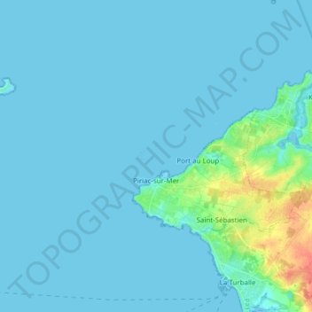 Carte topographique Piriac-sur-Mer, altitude, relief
