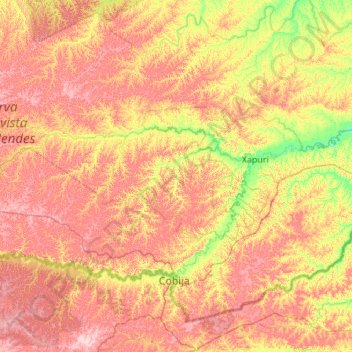 Carte topographique Brasiléia, altitude, relief