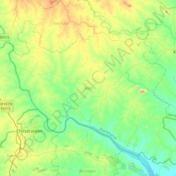 Carte topographique Nala, altitude, relief