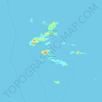 Carte topographique Calaguas Group of Islands, altitude, relief