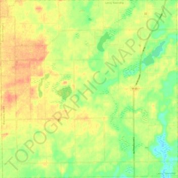 Carte topographique Leroy Township, altitude, relief