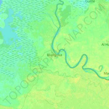Carte topographique Blangoua, altitude, relief