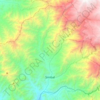 Carte topographique Simbal, altitude, relief
