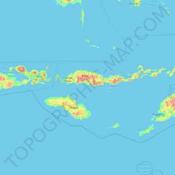 Carte topographique Petites Îles de la Sonde orientales, altitude, relief