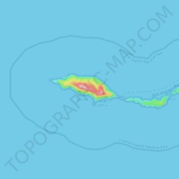 Carte topographique Anacapa Island, altitude, relief