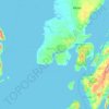 Carte topographique Buton Tengah, altitude, relief